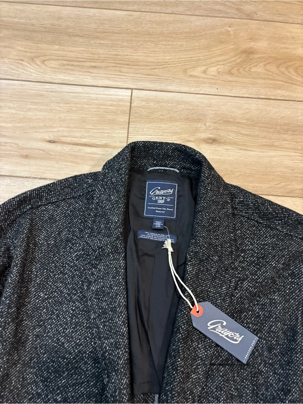 Grayers mens Blazer size XL tweed West End Blazer gray black marl NWT